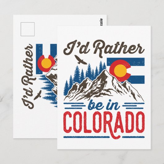 Ik zou liever in Colorado zijn Briefkaart (Voorkant / Achterkant)