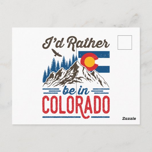 Ik zou liever in Colorado zijn Briefkaart (Achterkant)