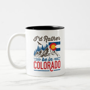 Ik zou liever in Colorado zijn Tweekleurige Koffiemok
