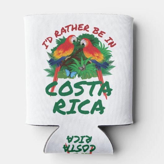 Ik zou liever in Costa Rica Vacation Souvenir zijn Blikjeskoeler (Achterkant)