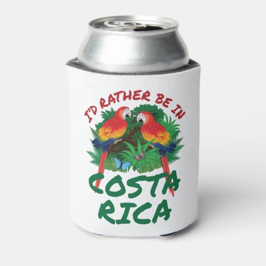 Ik zou liever in Costa Rica Vacation Souvenir zijn Blikjeskoeler (Blikje Achterkant)