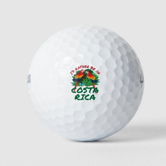 Ik zou liever in Costa Rica Vacation Souvenir zijn Golfballen (Voorkant)