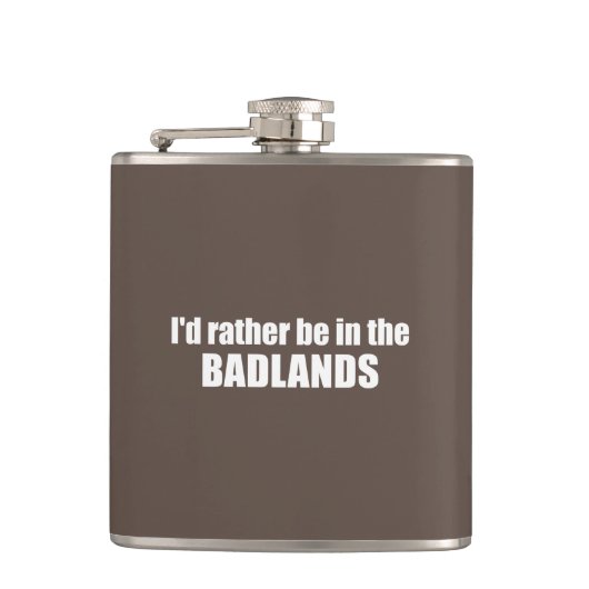 Ik zou liever in de badlands zijn heupfles (Voorkant)