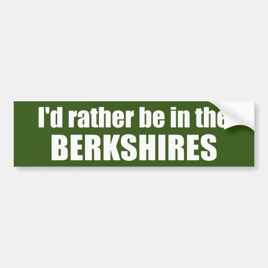 Ik zou liever in de Berkshires zijn Bumpersticker (Voorkant)