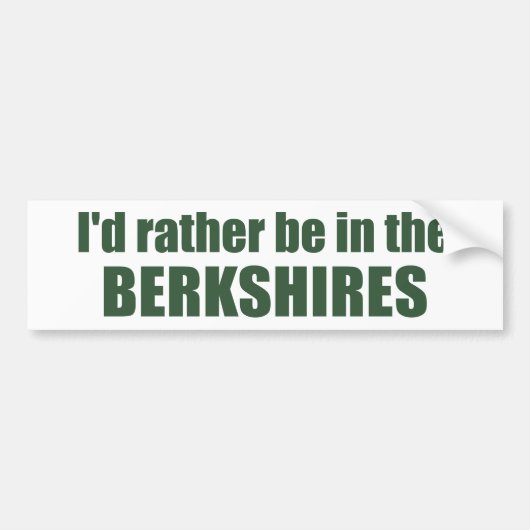 Ik zou liever in de Berkshires zijn Bumpersticker (Voorkant)