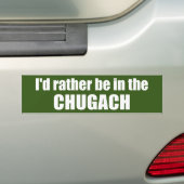 Ik zou liever in de Chugach zijn Bumpersticker (Op auto)