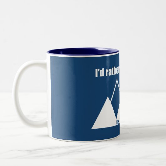 Ik zou liever in de Frank Church Mountain zijn. Tweekleurige Koffiemok (Links)