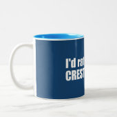 Ik zou liever in de klaploper zijn. tweekleurige koffiemok (Links)