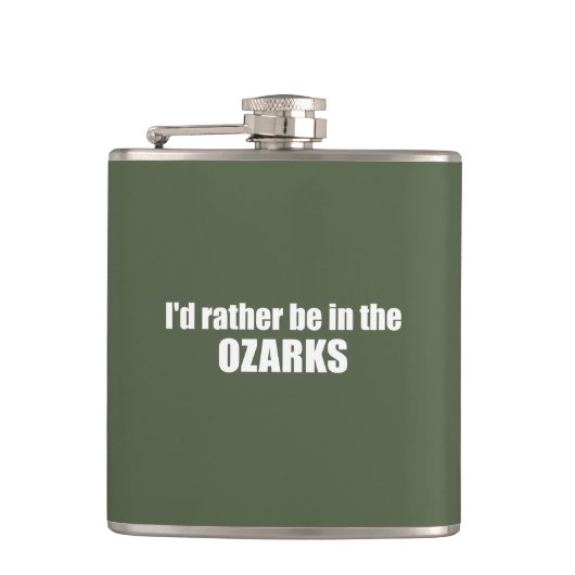 Ik zou liever in de Ozarks zijn Heupfles (Voorkant)