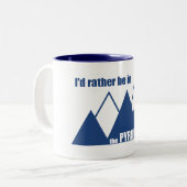 Ik zou liever in de Pyreneeën-berg zijn Tweekleurige Koffiemok (Voorkant links)