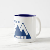 Ik zou liever in de Pyreneeën-berg zijn Tweekleurige Koffiemok (Voorkant rechts)