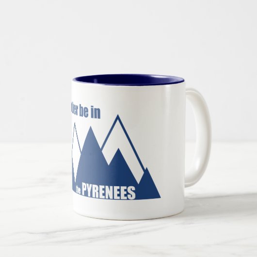 Ik zou liever in de Pyreneeën-berg zijn Tweekleurige Koffiemok (Voorkant rechts)