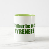 Ik zou liever in de Pyreneeën zijn Tweekleurige Koffiemok (Center)