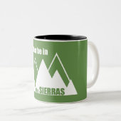 Ik zou liever in de Sierras zijn Tweekleurige Koffiemok (Voorkant rechts)