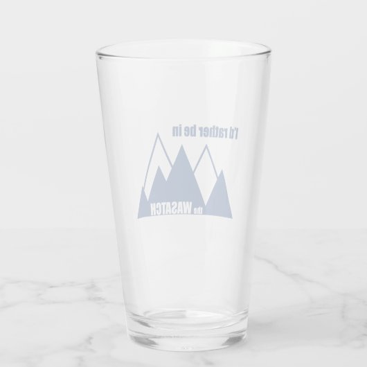Ik zou liever in de Wasatch Mountains zijn Glas (Achterkant)