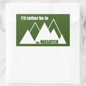 Ik zou liever in de Wasatch Mountains zijn Rechthoekige Sticker (Tas)