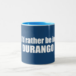 Ik zou liever in Durango Colorado zijn Tweekleurige Koffiemok