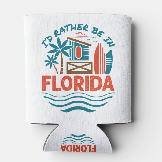 Ik zou liever in Florida zijn Blikjeskoeler (Achterkant)
