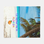 Ik zou liever in Florida zijn Fleece Deken (Voorkant (Horizontaal))