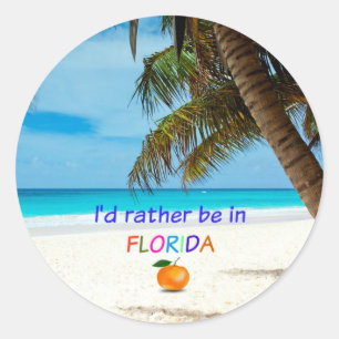 Ik zou liever in Florida zijn Ronde Sticker