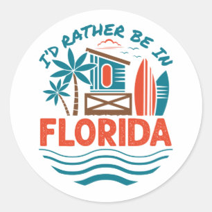 Ik zou liever in Florida zijn Ronde Sticker
