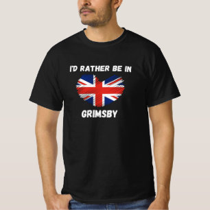 Ik zou liever in Grimsby zijn - Union Jack Heart T-shirt