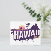 Ik zou liever in Hawaï VS zijn -  Zonneset Briefkaart (Staand voorkant)
