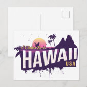 Ik zou liever in Hawaï VS zijn -  Zonneset Briefkaart (Voorkant / Achterkant)