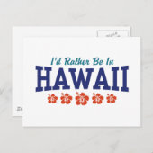Ik zou liever in Hawaï zijn Briefkaart (Voorkant / Achterkant)