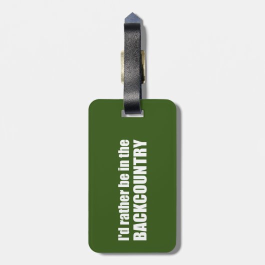 Ik zou liever in het achterland zijn bagagelabel (Achterkant verticaal)