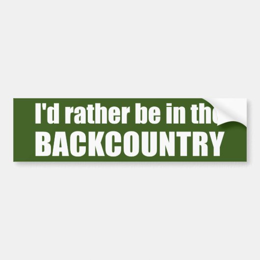 Ik zou liever in het achterland zijn bumpersticker (Voorkant)