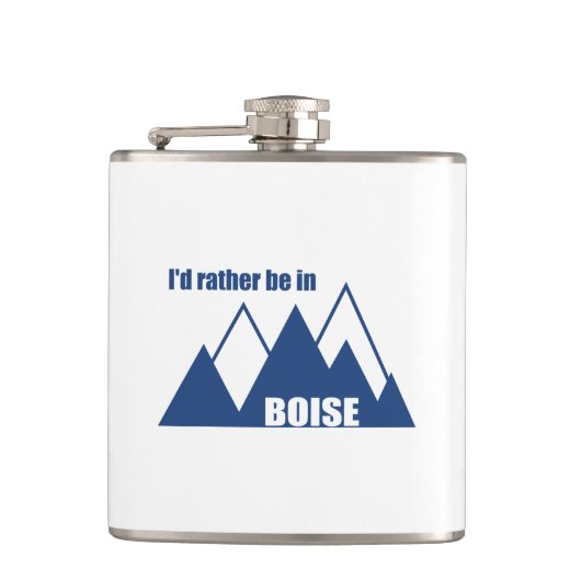 Ik zou liever in het Boise Idaho-gebergte zijn Heupfles (Voorkant)