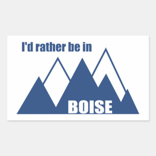 Ik zou liever in het Boise Idaho-gebergte zijn Rechthoekige Sticker
