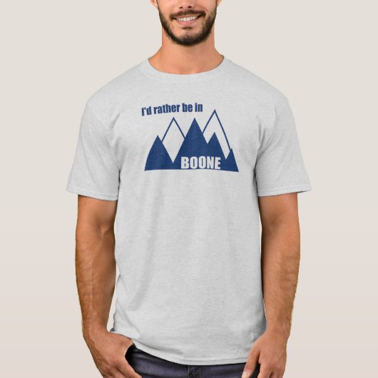 Ik zou liever in het Boone North Carolina gebergte T-shirt (Voorkant)