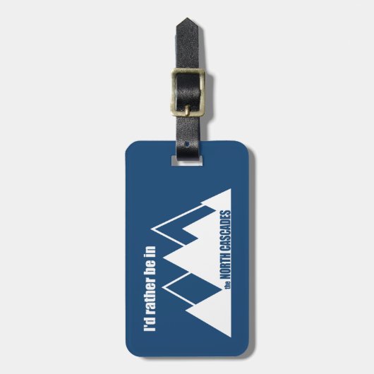 Ik zou liever in het Noord-Cascadengebergte zijn Bagagelabel (Voorkant verticaal)