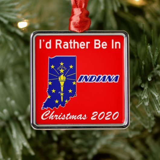 Ik zou liever in Indiana zijn. Metalen Ornament (Boom)