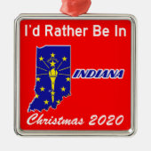 Ik zou liever in Indiana zijn. Metalen Ornament (Voorkant)