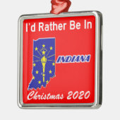 Ik zou liever in Indiana zijn. Metalen Ornament (Links)