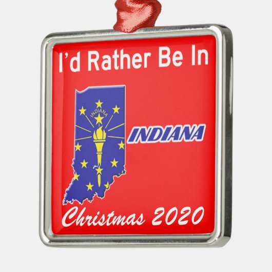 Ik zou liever in Indiana zijn. Metalen Ornament (Links)