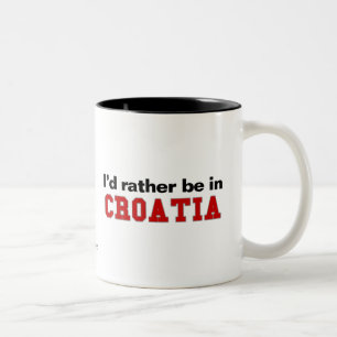 Ik zou liever in Kroatië zijn Tweekleurige Koffiemok