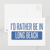 Ik zou liever in Long Beach NY zijn Briefkaart (Voorkant / Achterkant)