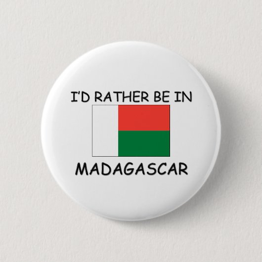 Ik zou liever in Madagascar zijn Ronde Button 5,7 Cm (Voorkant)