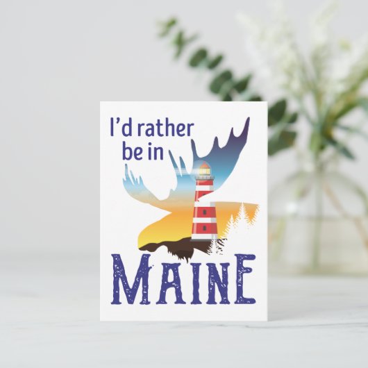 Ik zou liever in Maine zijn Briefkaart (Staand voorkant)