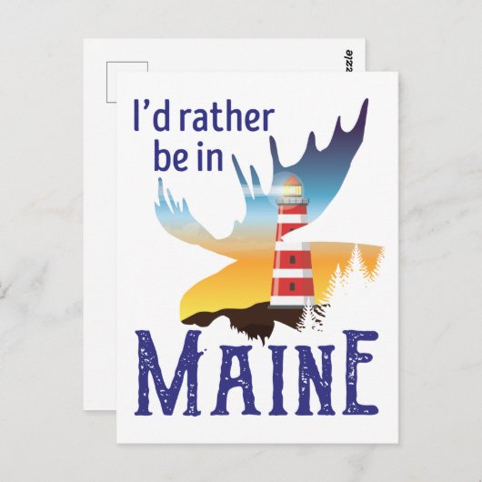 Ik zou liever in Maine zijn Briefkaart (Voorkant / Achterkant)