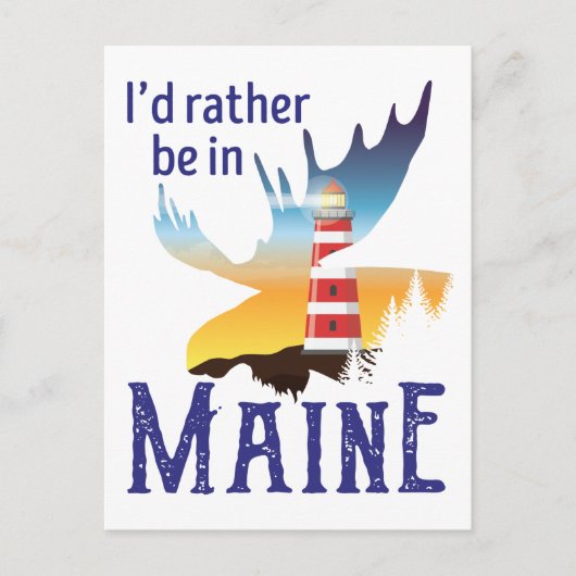 Ik zou liever in Maine zijn Briefkaart (Voorkant)