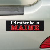 Ik zou liever in Maine zijn Bumpersticker (Op auto)