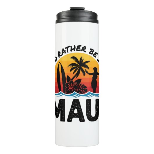 Ik zou liever in Maui Hawaii zijn Thermosbeker (Voorkant)