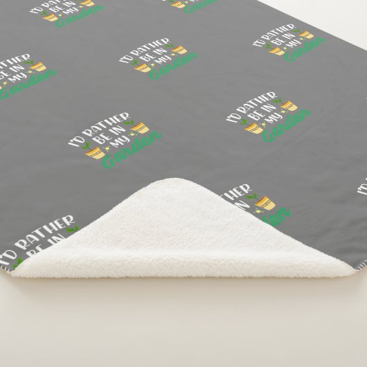 Ik zou liever in mijn tuin zitten sherpa deken (3/4)