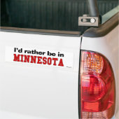 Ik zou liever in Minnesota zijn Bumpersticker (Op Truck)