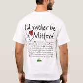 Ik zou liever in Mitford zijn—ik hou van Mitford T-shirt (Achterkant)